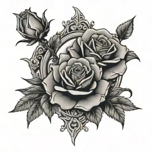 Handheld Broken Mirror Roses And Thorns