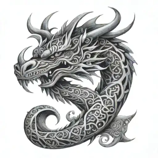 A Maori Combined With A Dragon For The Inner Upper Arm