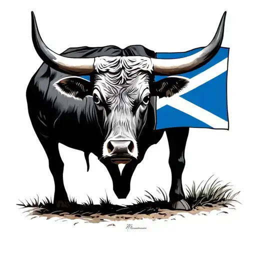 Rm Williams Longhorn Bull Scotland Flag