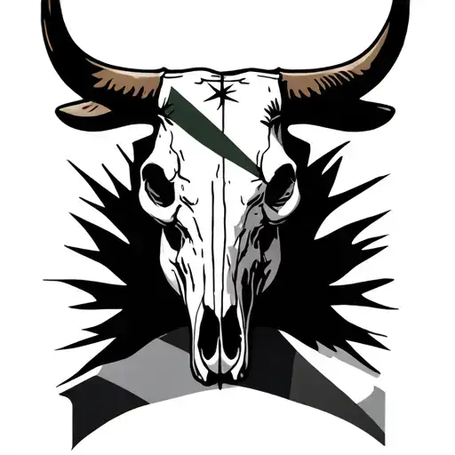 Longhorn Bull Skull Scotland Flag