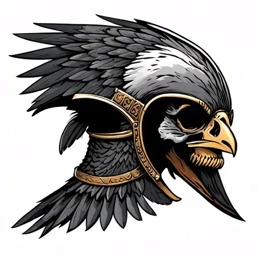 Periguin Falcon Roman Helmet Skull Wearing
