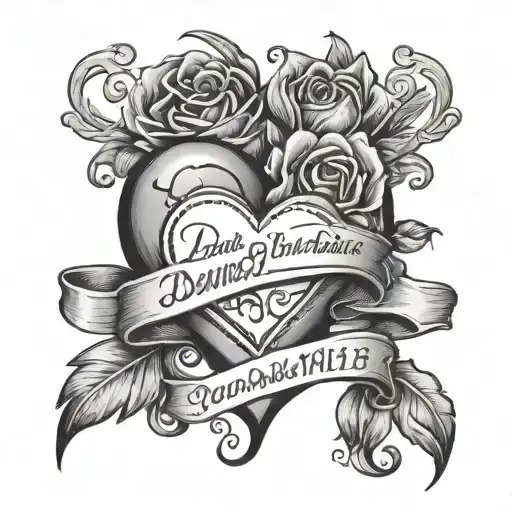 Heart With Daughters Name And Birthday Date