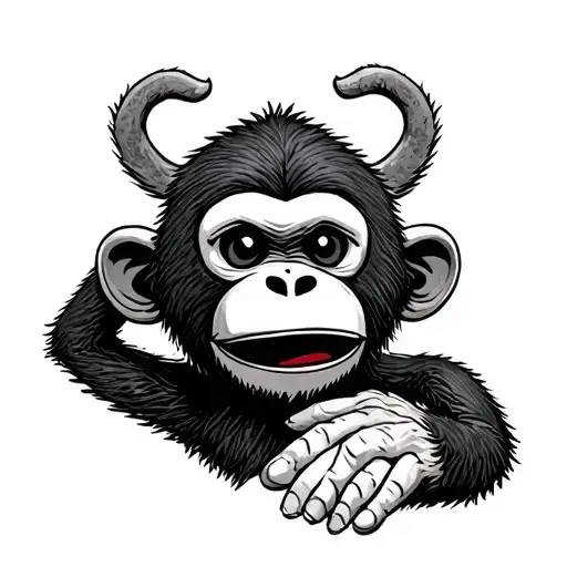 Evil Sock Monkey Peaking