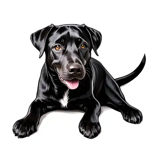 Black Lab On Its Back Named Cleo