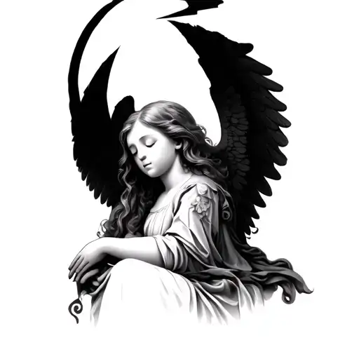 A Sweet Angel Sleeping With A Broken Halo Above Her Head