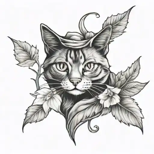 Cat Looking Out Of A Jack O Lantrn