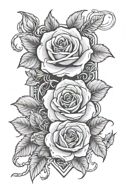 Cross And Rose Intertwined