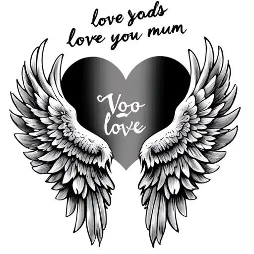 Wings On Forearm With The Writing Love You Loads Love Voo Love Mum