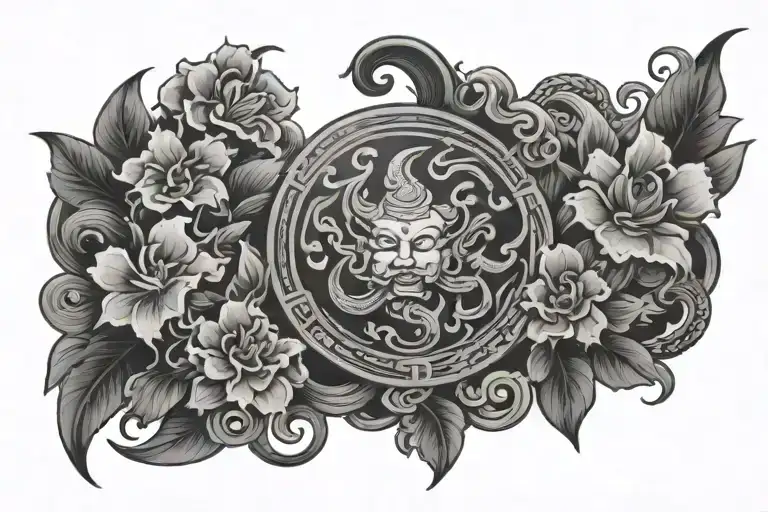 Vietnamese Mural Style Tattoo For Chest