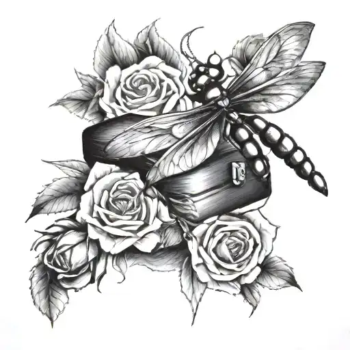 A Jewelry Box With Roses And A Dragonfly Design On Top