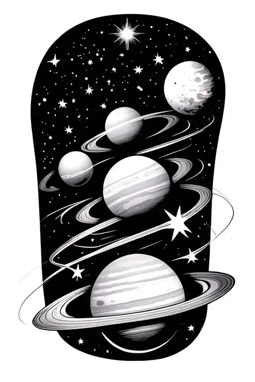 Stars Planets Wrapping Around Arm