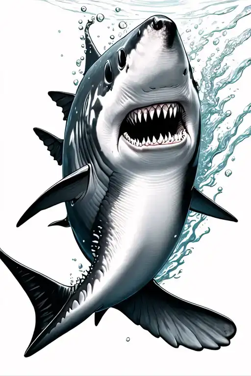 Shark Swimming Underwater Realism Style