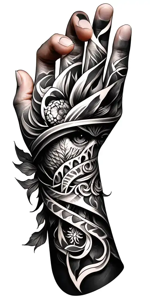 Slavic Tattoo On The Whole Hand