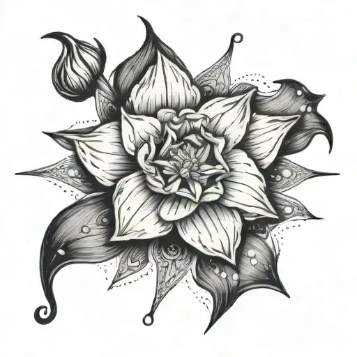 Narcissus Flower With Sagittarius Star Constellation