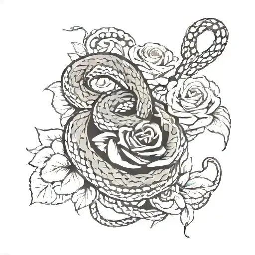 Snake With Roses