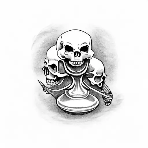 Skull With Hourglass