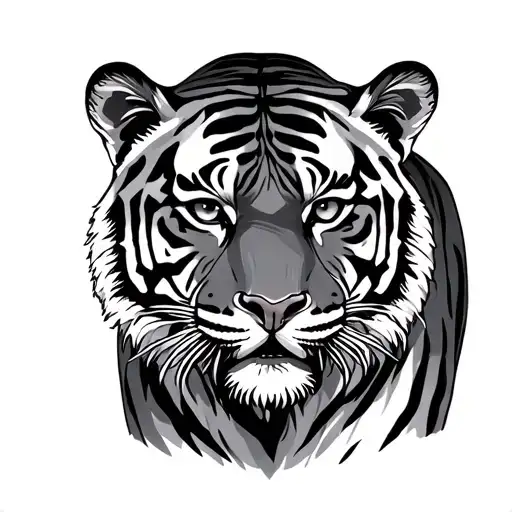 Tiger Full Body Front View Camera With Legs