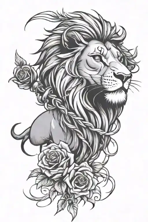 Single Rose And Rafiki Lion King Staff Intertwined