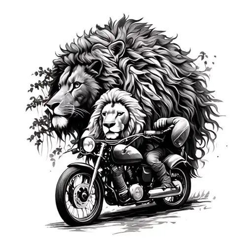 Willow Tree Lion And Motorbike Riding
