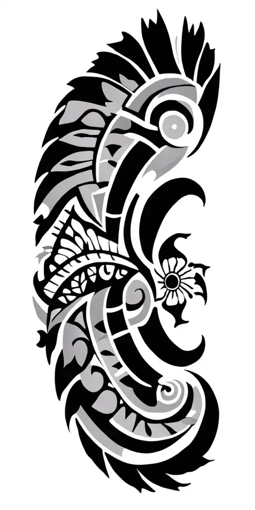 Taino Indian Tribal Patterns Intertwined Polynesian