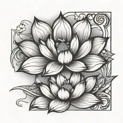 Lotus Flower And Dog Paw Print