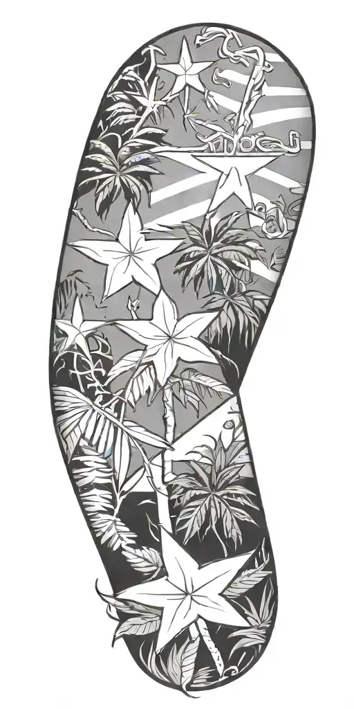 Puerto Rico Flag Rainforest Full Sleeve