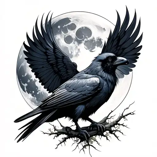 Crow And Moon