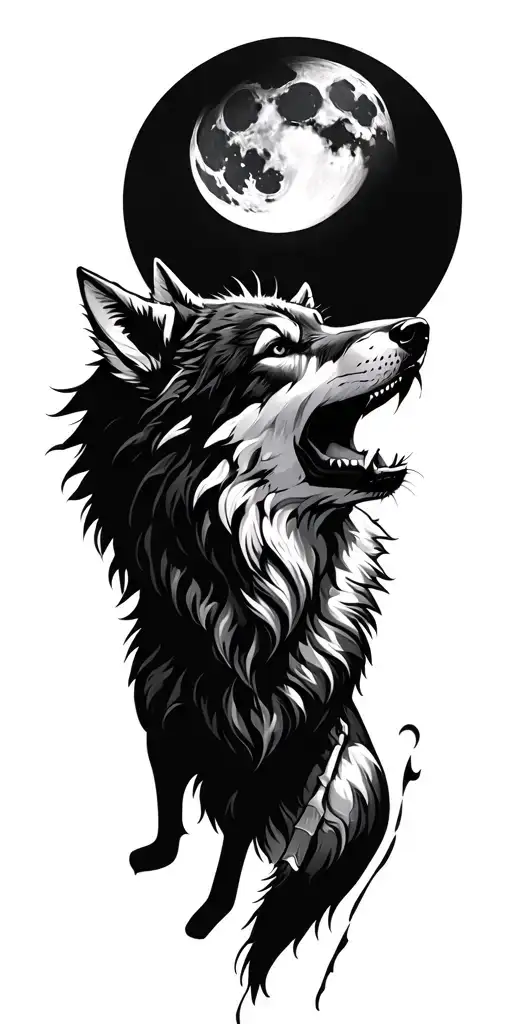 Prison Wolf Howling At The Moon