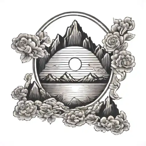 Sun Rise Over Mountains