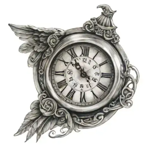 Half A Clock With Birthday Roman Numerals Fading Into It