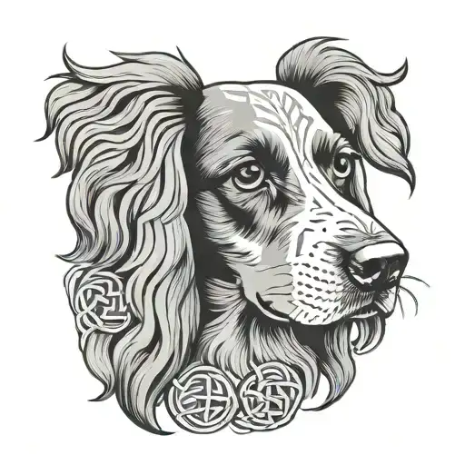 Celtic Tattoo Spaniel Dog