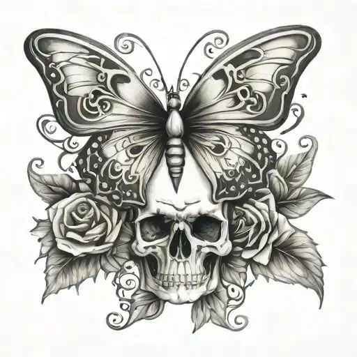 Butterfly And Skull