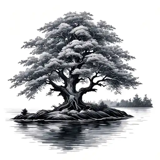 Willow Tree Flowing River