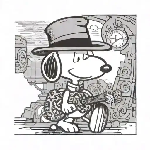 Snoopy With A Frank Sinatra Hat