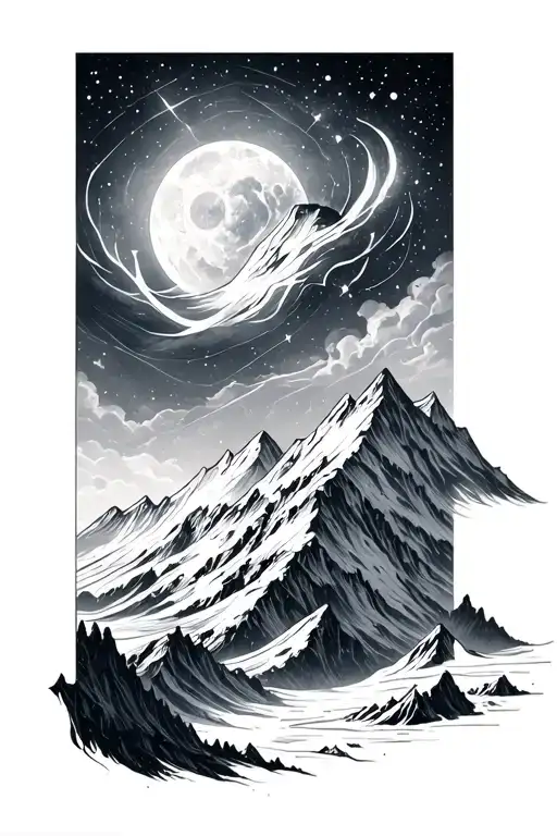 Mountain And Virgo Constellation And Wind