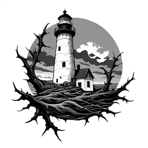 Lighthouse With Thorn Tendrils