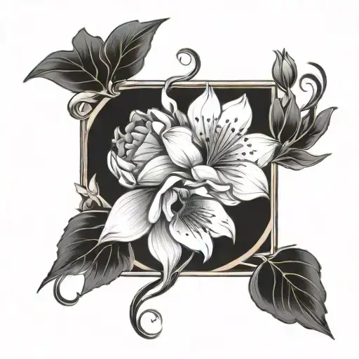 Bouquet Of Birth Flowers Intertwined