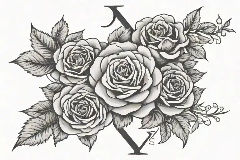 Roman Numerals Iii-iv-lxxviii With Rose