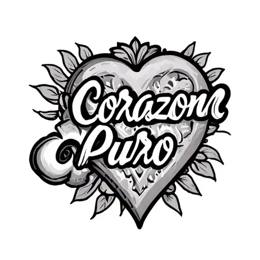 Corazon Puro Chicano Lettering