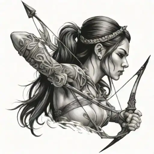 Women Assain With Bow And Arrow Shooting