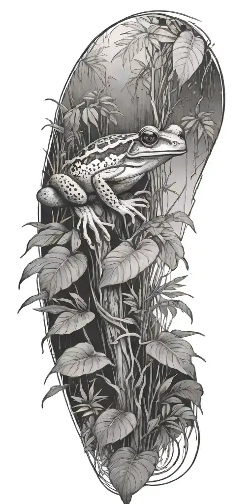 Rain Forest Tree Scene With Coqui Frog