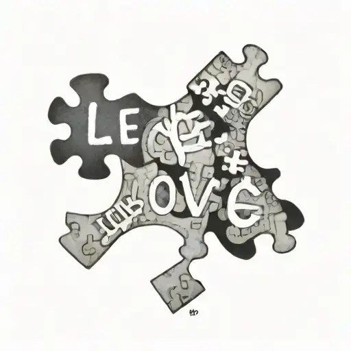 Word Love In Puzzle Pieces