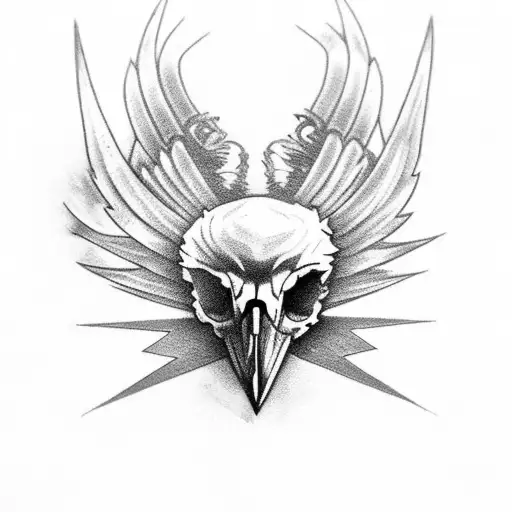 Pocket Watch Eagle Skull