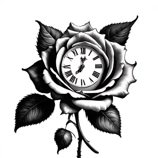 Rose With Clock Inside