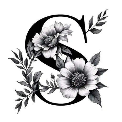 Letter S With May Birth Flower