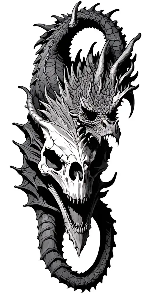 Undead Dragon Skulls Leaning And Forming