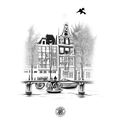 Amsterdam Canal With A Bike Realism