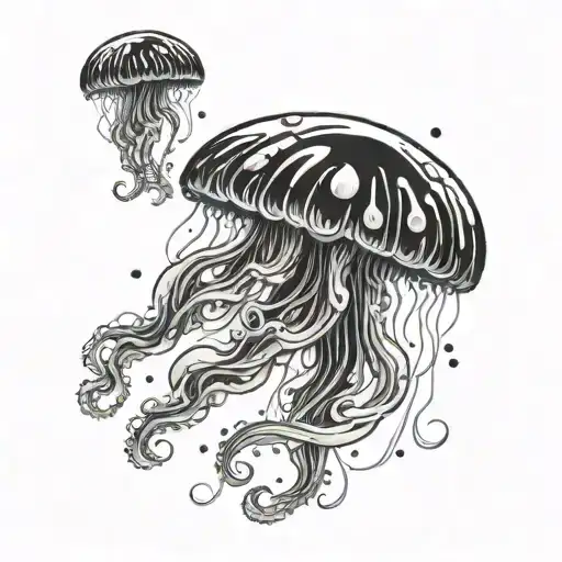 Jellyfish Tattoo With A Semicolon Incorporated