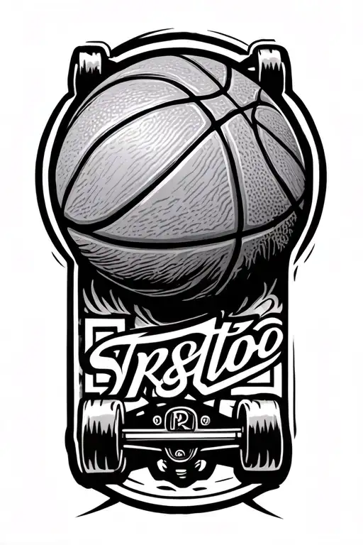 Skate Board And Basketball