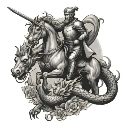 St George Killing A Dragon